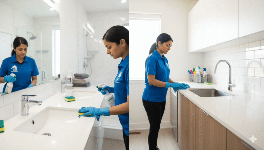 scrubbing a modern bathroom and kitchen - HC CLEANING BUDDIES (37) (1)