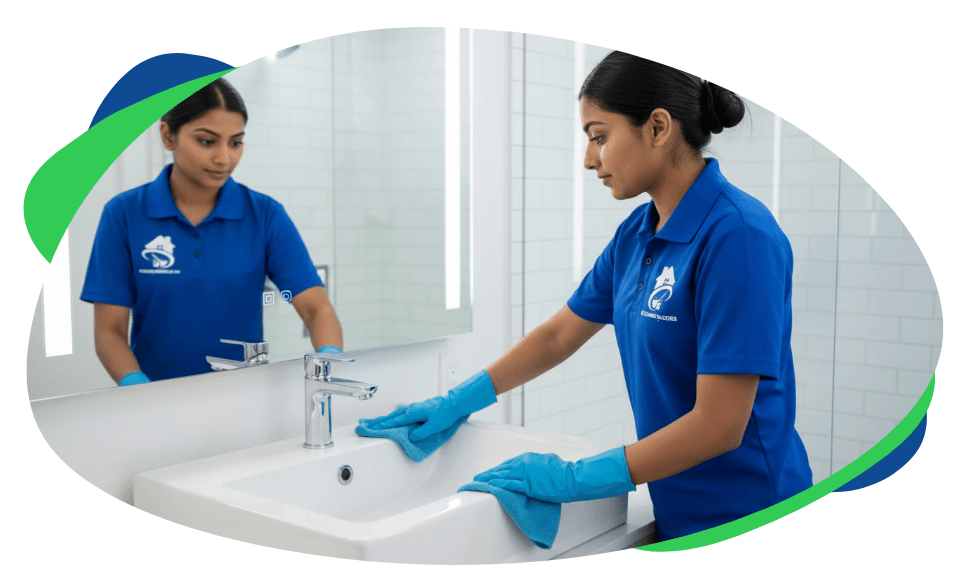 bathroom sink and mirror - HC CLEANING BUDDIES