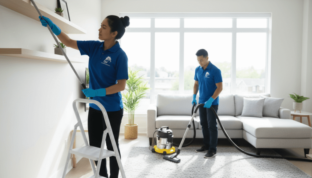 vacuuming the living room - HC CLEANING BUDDIES